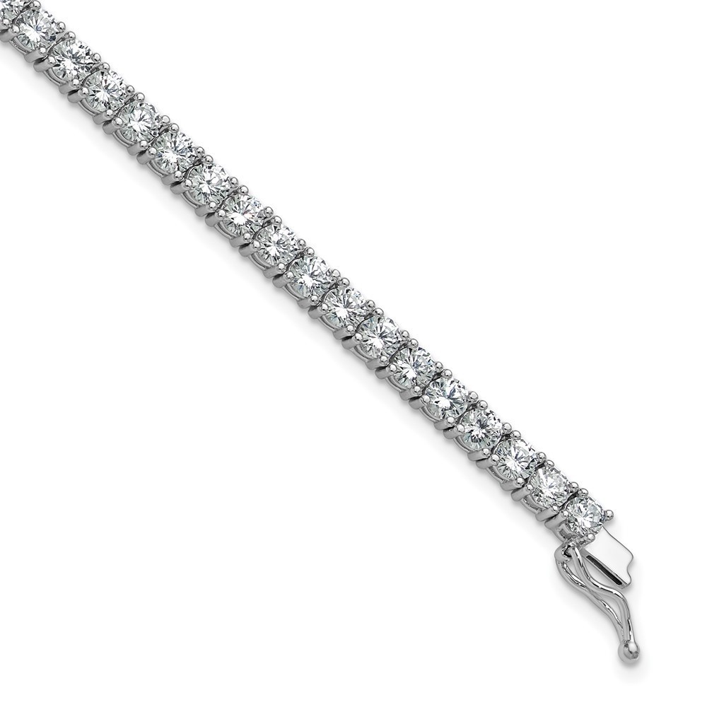 925 Sterling Silver Rhodium-plated 3.5mm CZ 54 Stone 8 inch Bracelet